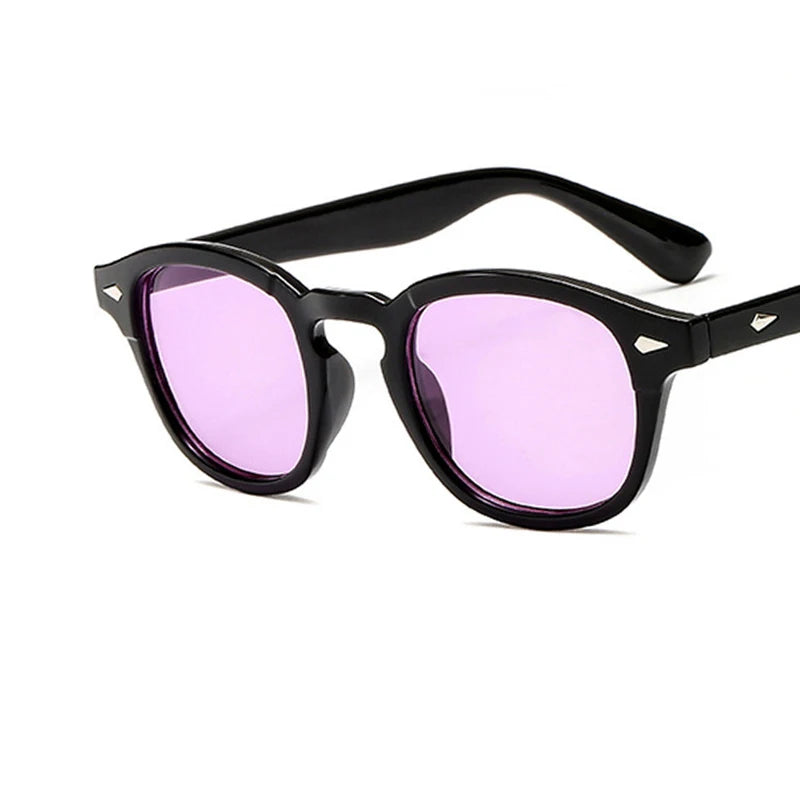 Small Round Sunglasses with Clear Tinted Lens