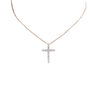 Stylever 3mm Round Cut D Moissanite Cross Pendants Necklace for Women 925 Sterling Silver Christian Diamond Neck Chain Jewelry