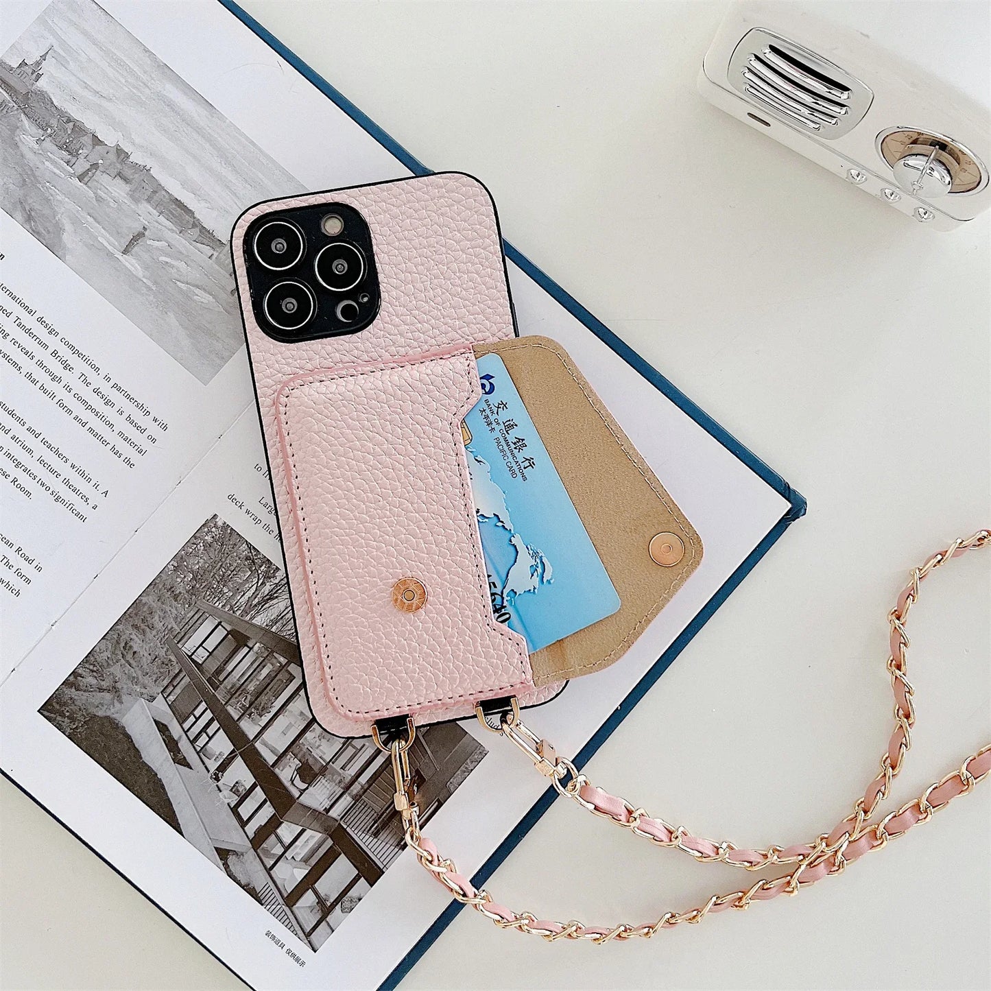 Crossbody Wallet Phone Case for IPhone 15 14 13 12 11 Pro Max XR XS X 8 7 SE 2 3 Card Holder Lanyard Chain Strap Cord Bag Cover